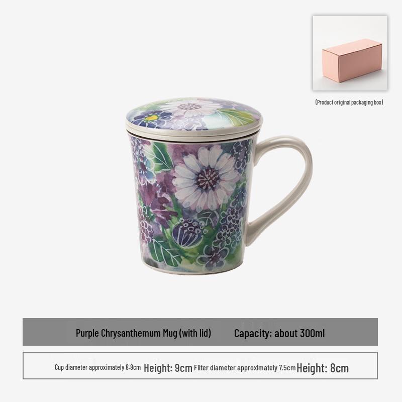 Handun Purple Daisy Ceramic Mug