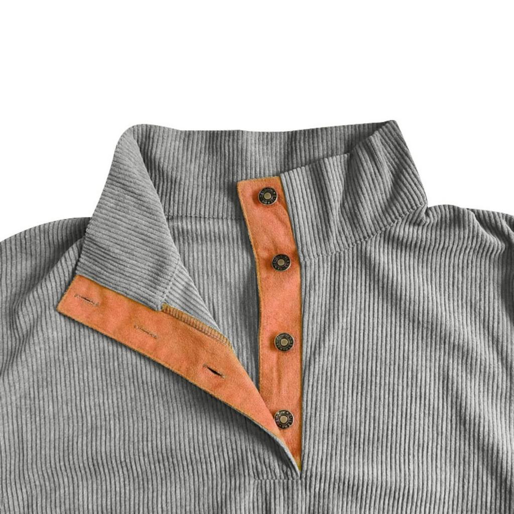 Herren Outdoor Kord Casual Stehkragen Langarm Sweatshirt Sportjacken