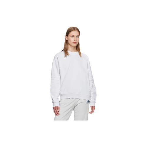 Nike Women's Solid Color Crew Neck Long Sleeve Sweatshirt in White