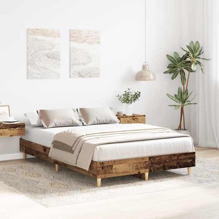 VidaXL Bed Frames Without Mattress Old Wood 120x200 Cm Engineered Wood, Bedroom Furniture, Bed Base, Double Bed, 861037