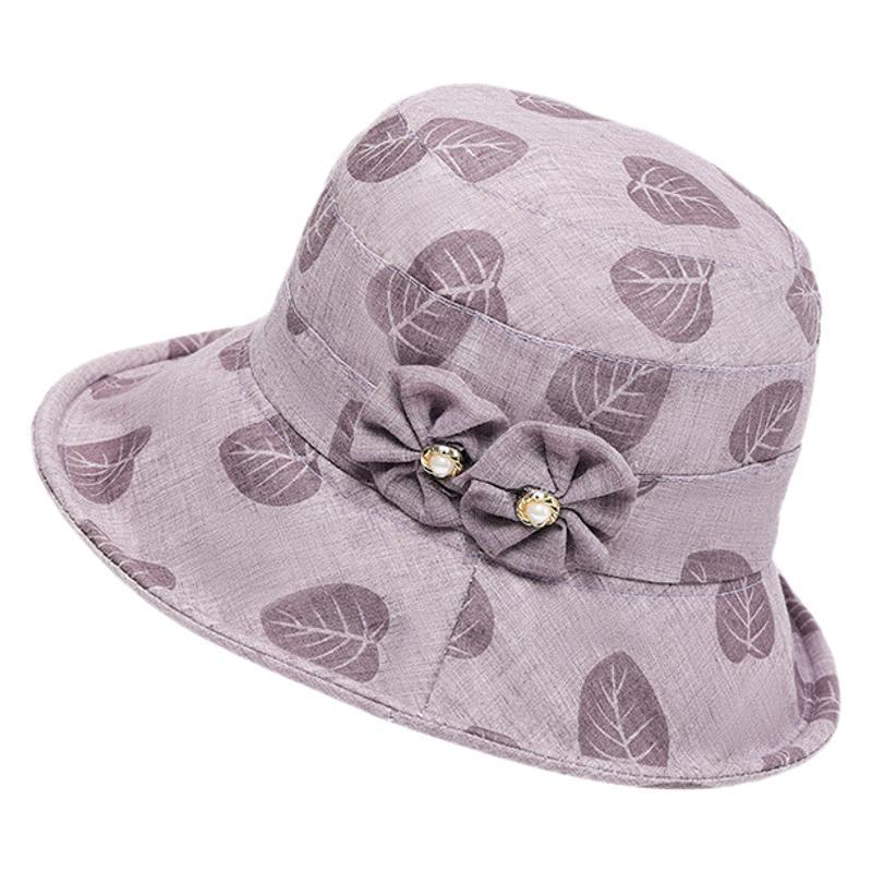 2025 Summer Fashion Embroidered Wide Brim Sun Hat for Middle-Aged & Elderly Women