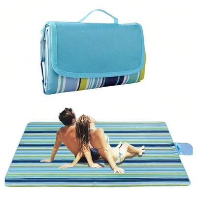 Pătură de Plajă Rezistentă la Nisip Pătură de Picnic pentru Exterior cu Design în Dungi, Lavabilă la Mașină, Ideală pentru Camping, Drumeții și Festivaluri, Pătură de Picnic