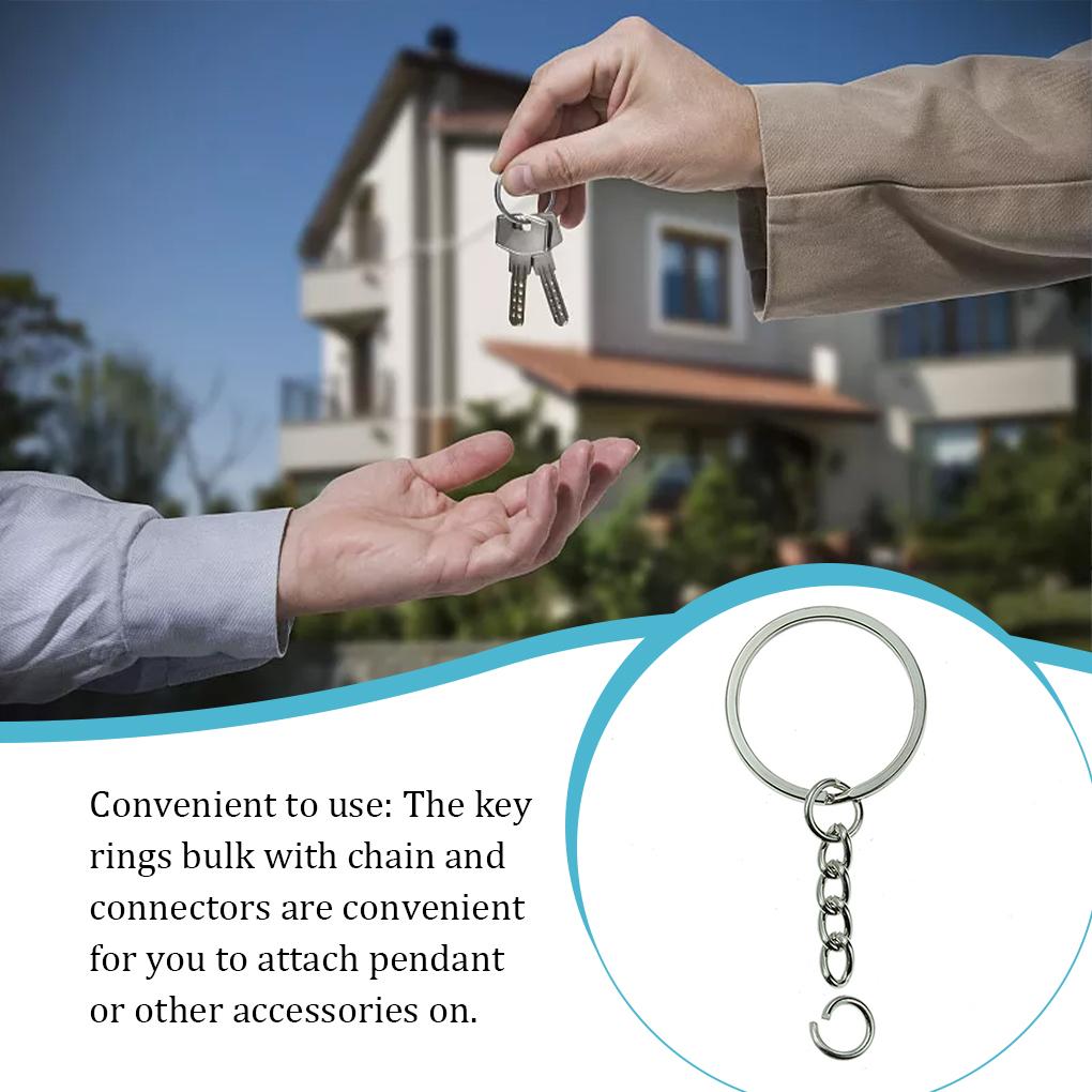 Key Chain Rings Screw Locking Hook Metal Link Ple Long Round Hanging Loops Tag Decoration Keepers Jewelry Accessories