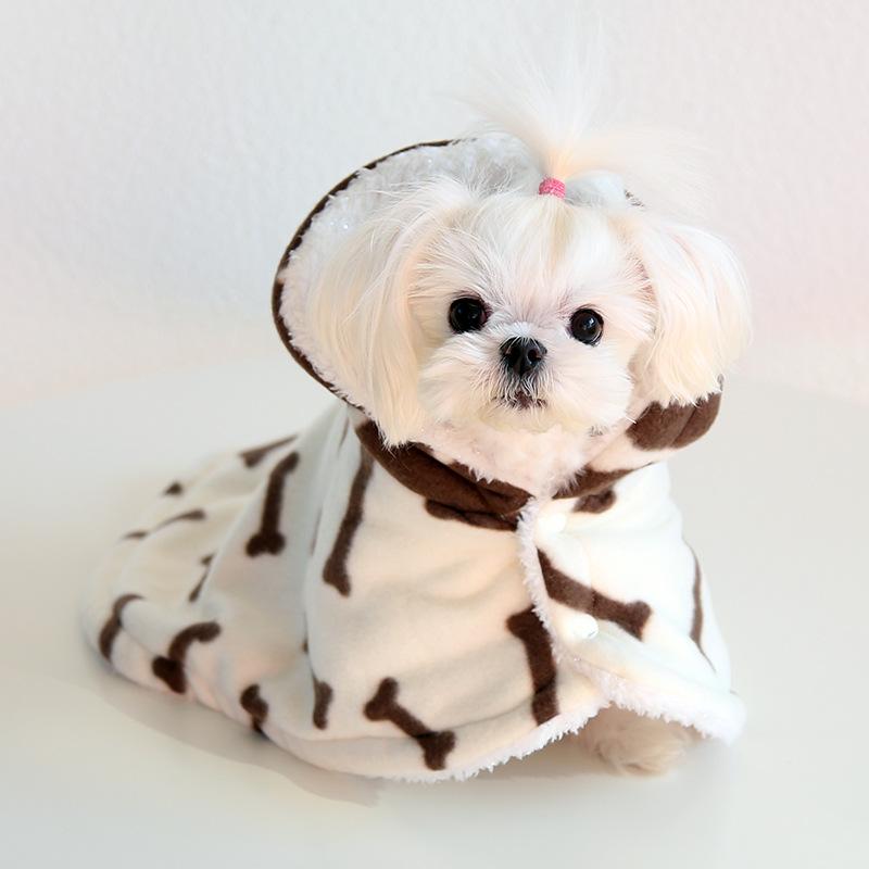 Winter Autumn Pet Hooded Blanket Cloak Indoor Fleece Dog Sleeping Cape Puppy Poncho Coat French Bull Outfit