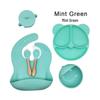 Silicone Children's Tableware Set - 6-Piece Divided Plate & Bowl Feeding Kit