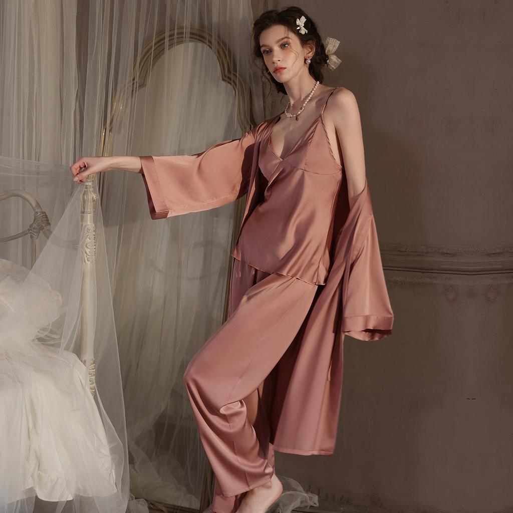 Pure Desire Ice Silk Camisole and Pants Set: Women's Spring/Summer Lightweight Pajamas