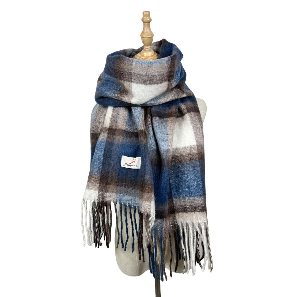 New Atmosphere Scarf Versatile Warm Autumn and Winter Scarf Women's Thickened Shawl Maillard Color