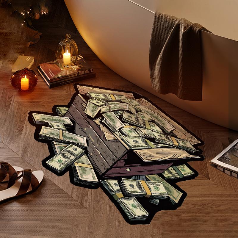 

VIKAMA Imitation Cashmere Superfine Yarn Money - Themed Rug—Soft, Durable for Living Room or Studio Decor 40X60CM (1.3X2FT