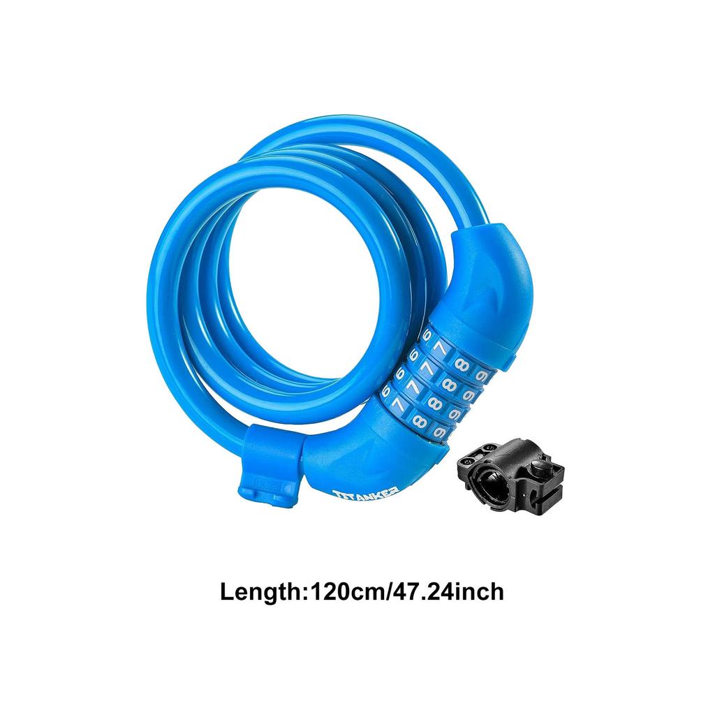 Bike Combination Lock Four Digit Fixed Code Steel Cable Anti Theft Lock For Mountain Bike And Motorcycle