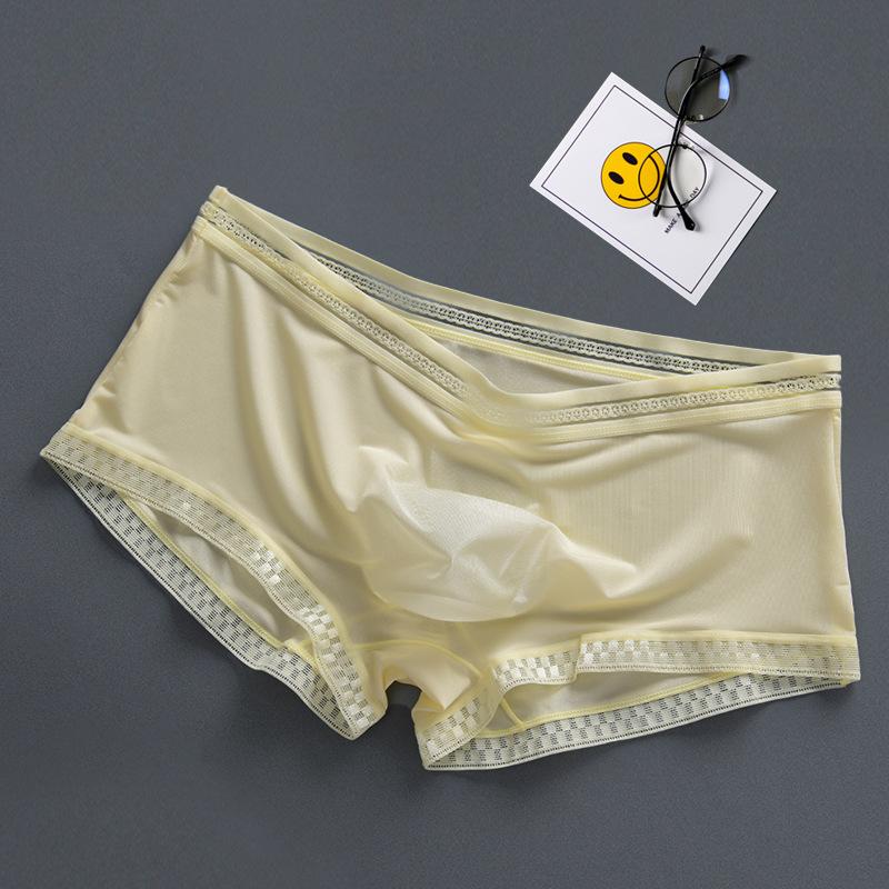 Men's Spring and Summer Lightweight Ice Silk Breathable 3D Convex Mold Design One-piece Briefs