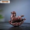 High End Purple Clay Wooden Horses Tea Pet Elegant Tea Games Tea Figurine Play Toys Tea Statue Ornaments Teaset Decoration Craft
