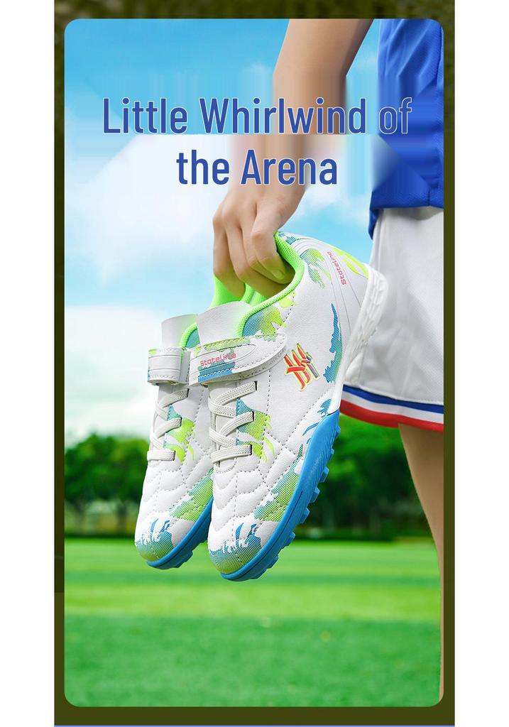 Children's Velcro Studded Football Shoes for Teens - Boys & Girls Grass Training Sports Sneakers