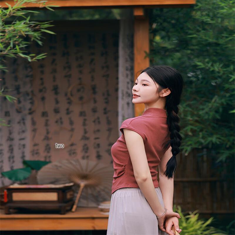 OEING Adult Chinese Classical Dance Short Sleeve Top