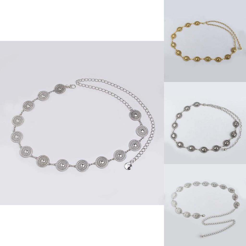 Retro Embellished Metal Waist Belt With Water Dots For Adult Women Jewelry Summer