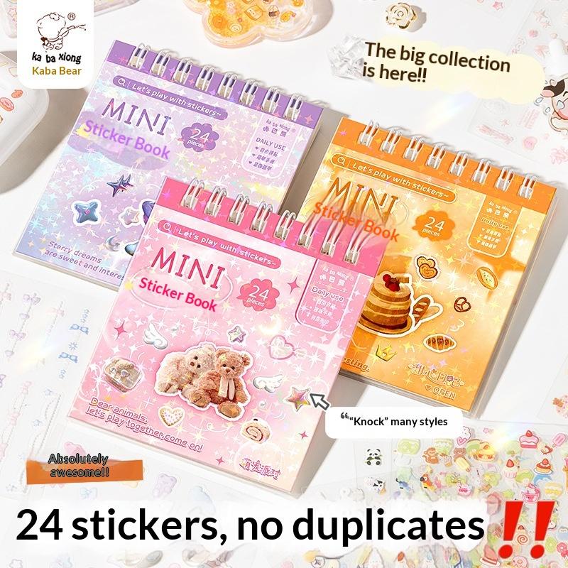 New 24Pcs/pack DIY Scrapbook Supplies Kawaii Journaling Collage Sticker Book High Beauty Cute Diary Decoration Decals Crafts