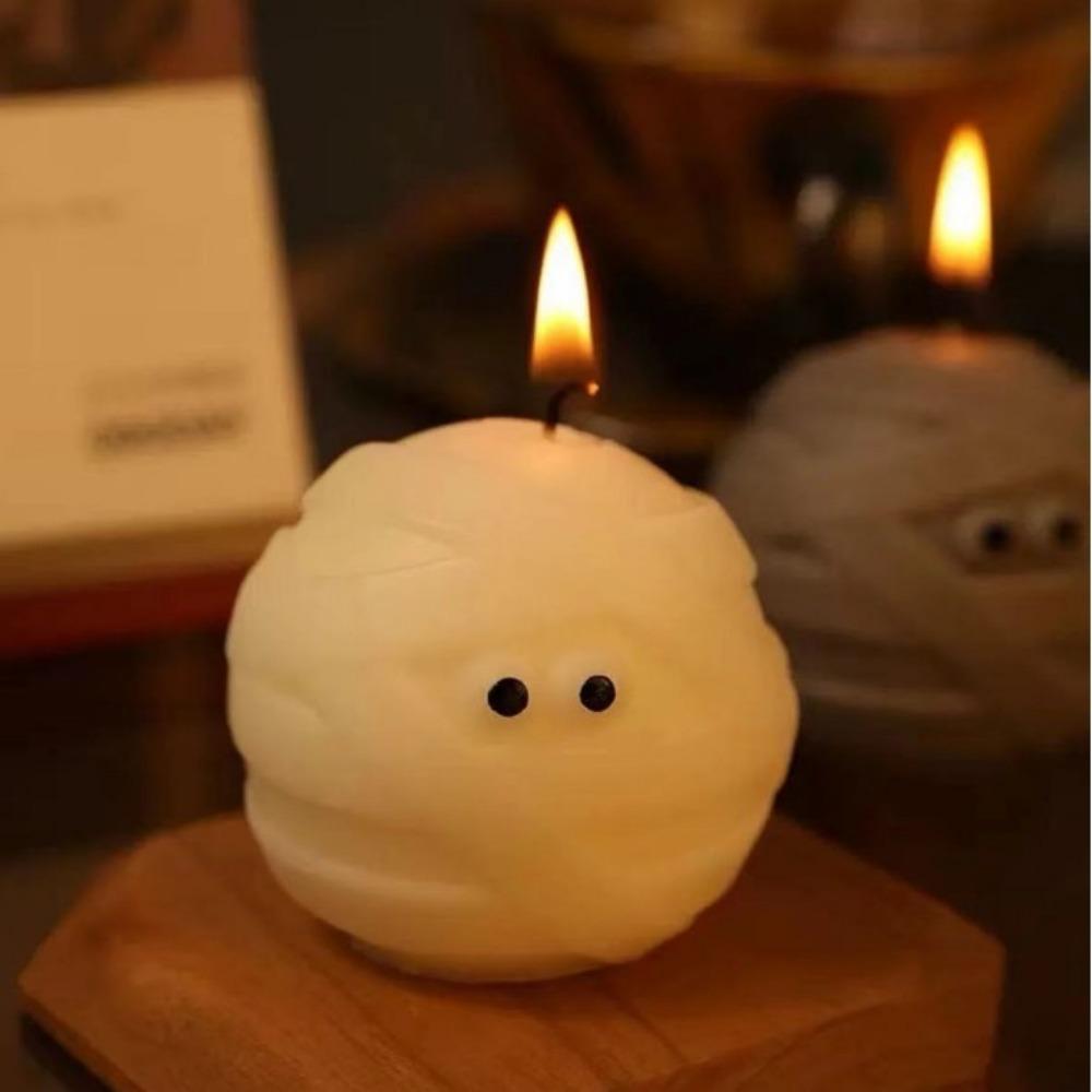 DIY Injured Ghost Silicone Candle Mould 3D Bandage Big Eyeballs Halloween Decor Making Tool DIY Cartoon Resin Plaster Craft Mold