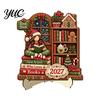 Christmas Shelf Decor Book Lover Gifts for Women, Just A Girl Who Loves Wooden Plaque, Holiday Ornaments 2D Flat Reading Block Sign with Stand