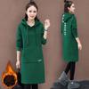 Women's Trendy Fleece-lined Korean Style Hoodie, Long-sleeved and Loose Fit for Autumn and Winter 2022.