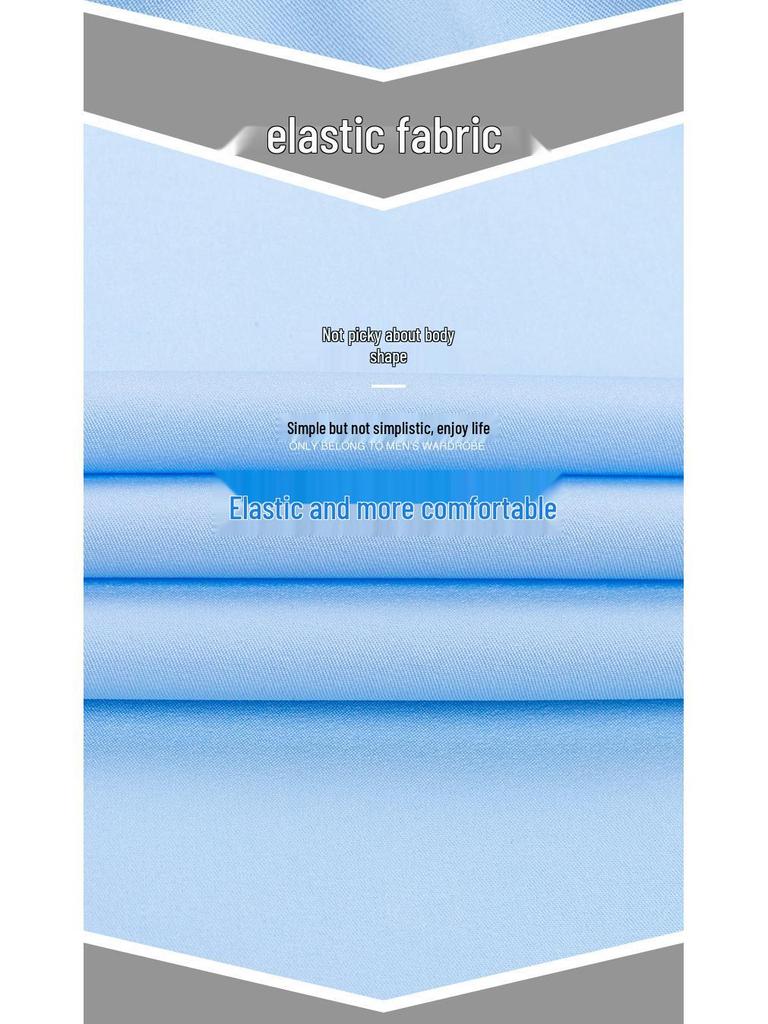 Men's Wrinkle-Resistant Polyester Stretch Long Sleeve Dress Shirt