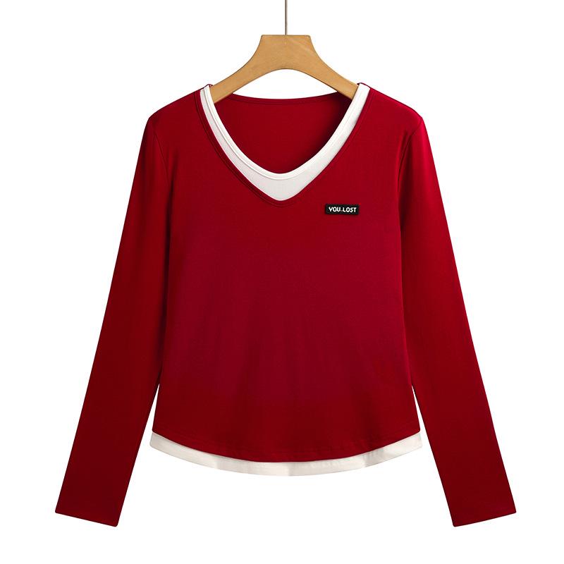 Women's Slim-Fit Two-Piece Long-Sleeve Base Top for Autumn/Winter, 2025 Versatile Design