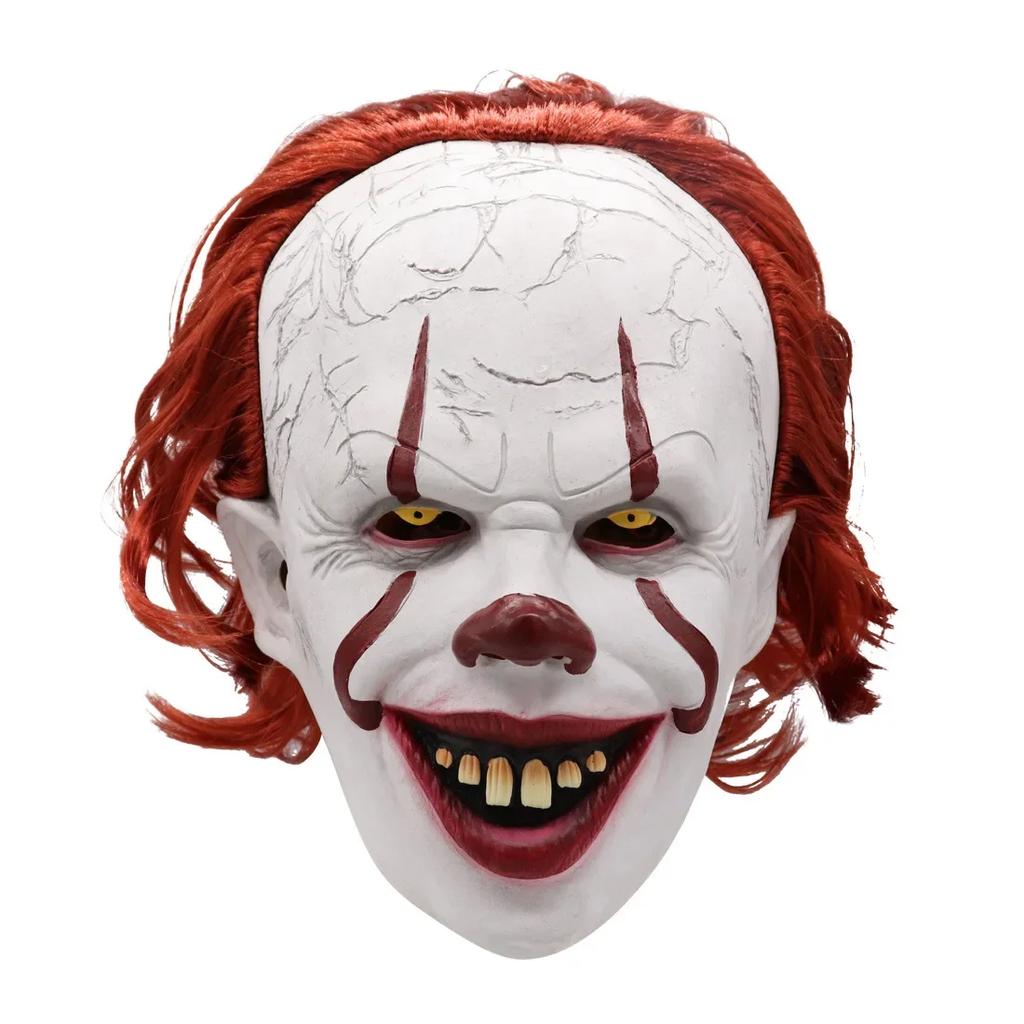 Joker 2 Latex Glow Cosplay Mask Horror Halloween LED Wig