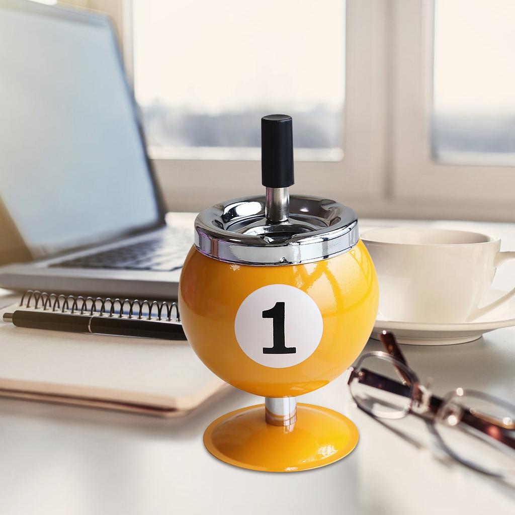 Push-type Metal Ashtray With Lid