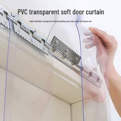 Tenda per porta in PVC trasparente: Antivento, Antipolvere, Autoadesivo, Antizanzare, Isolamento dal freddo per supermercati e centri commerciali
