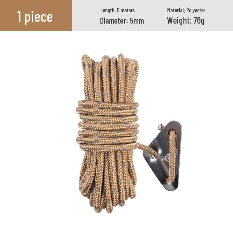 5m Reflective Windproof Tent Rope - 5mm Thick with Adjustable Tension