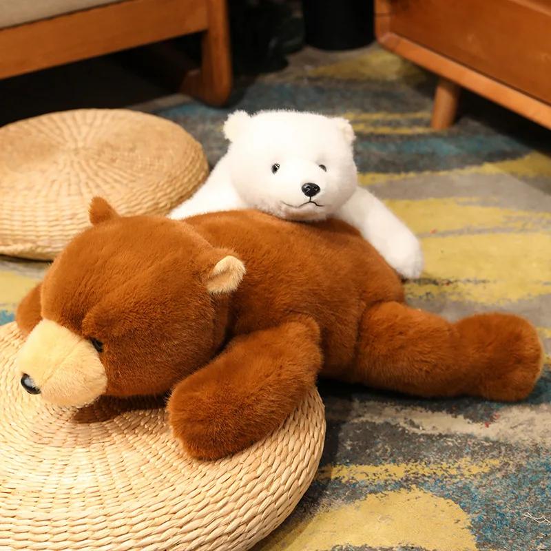 Kawaii Comfort měkký zvířecí plyšový polštářek Lední medvěd Medvěd hnědý Panda ležící na plyšovém polštáři pro panenku Vyzdobte pokoj