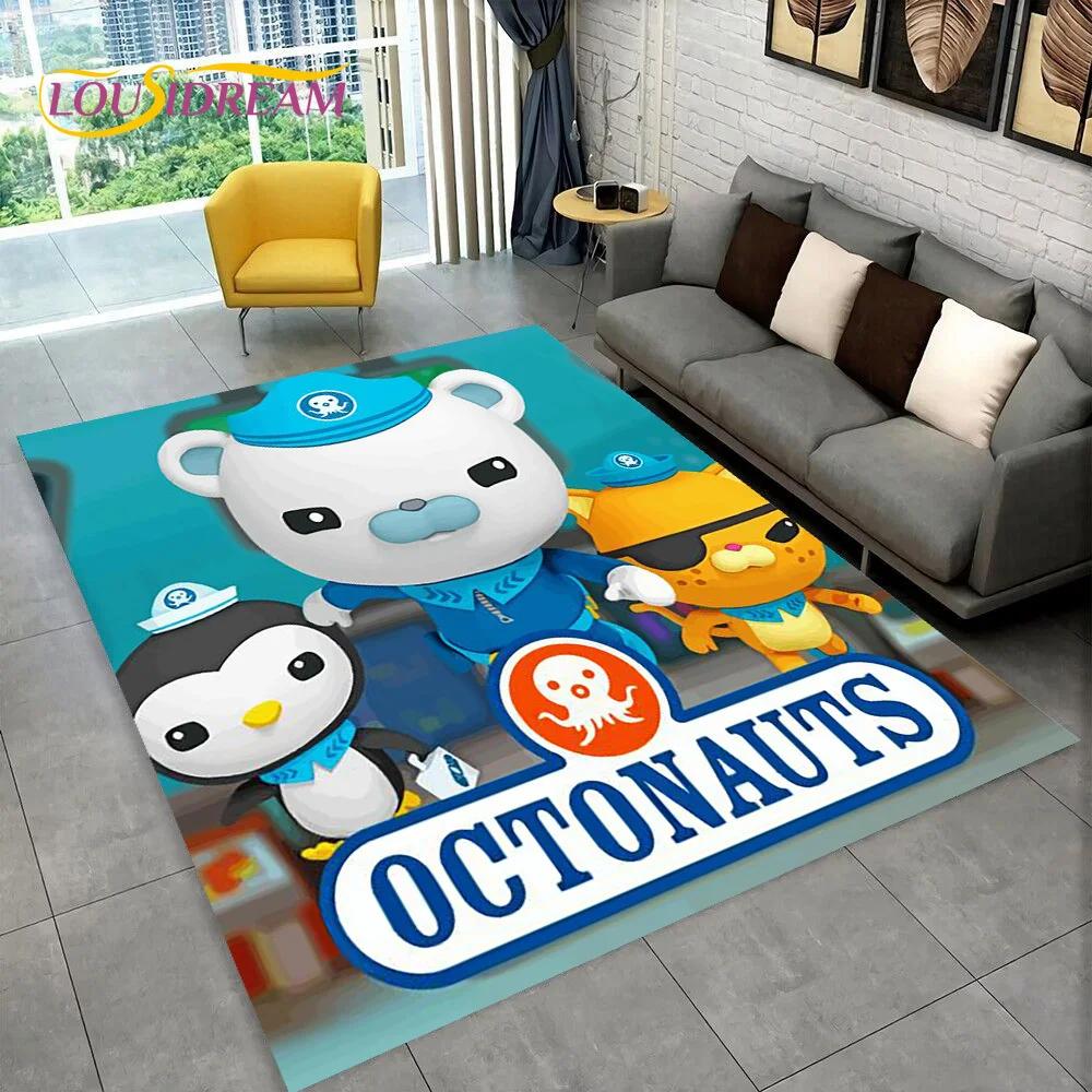 Tappeto Tappeto Carino Cartone Animato Barnacles degli Octonauts per Soggiorno Camera da Letto Decorazione Casa, Tappetino Antiscivolo per Divano Zerbino Regalo Bambini
