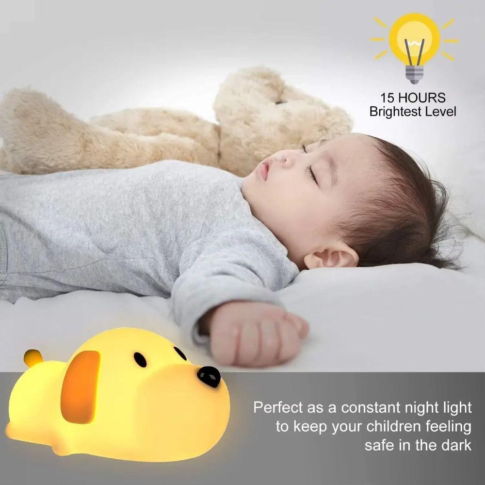 Silicone Papa Puppy Night Lamp USB Rechargeable Animal Lamp Mood Light Puppy Night Light  Kid