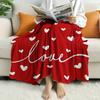 1pc Sweet Heart Pattern Love Blanket, Warm Plush Blanket with Valentine's Day Vibe, Ideal for Valentine's Day, Christmas