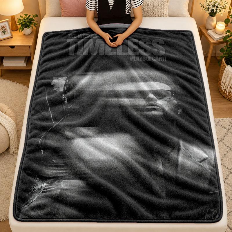 Flannel BlanketThe Weeknd Warm Soft Throw Blanket for Indoor Sofa Bed Living Room Use