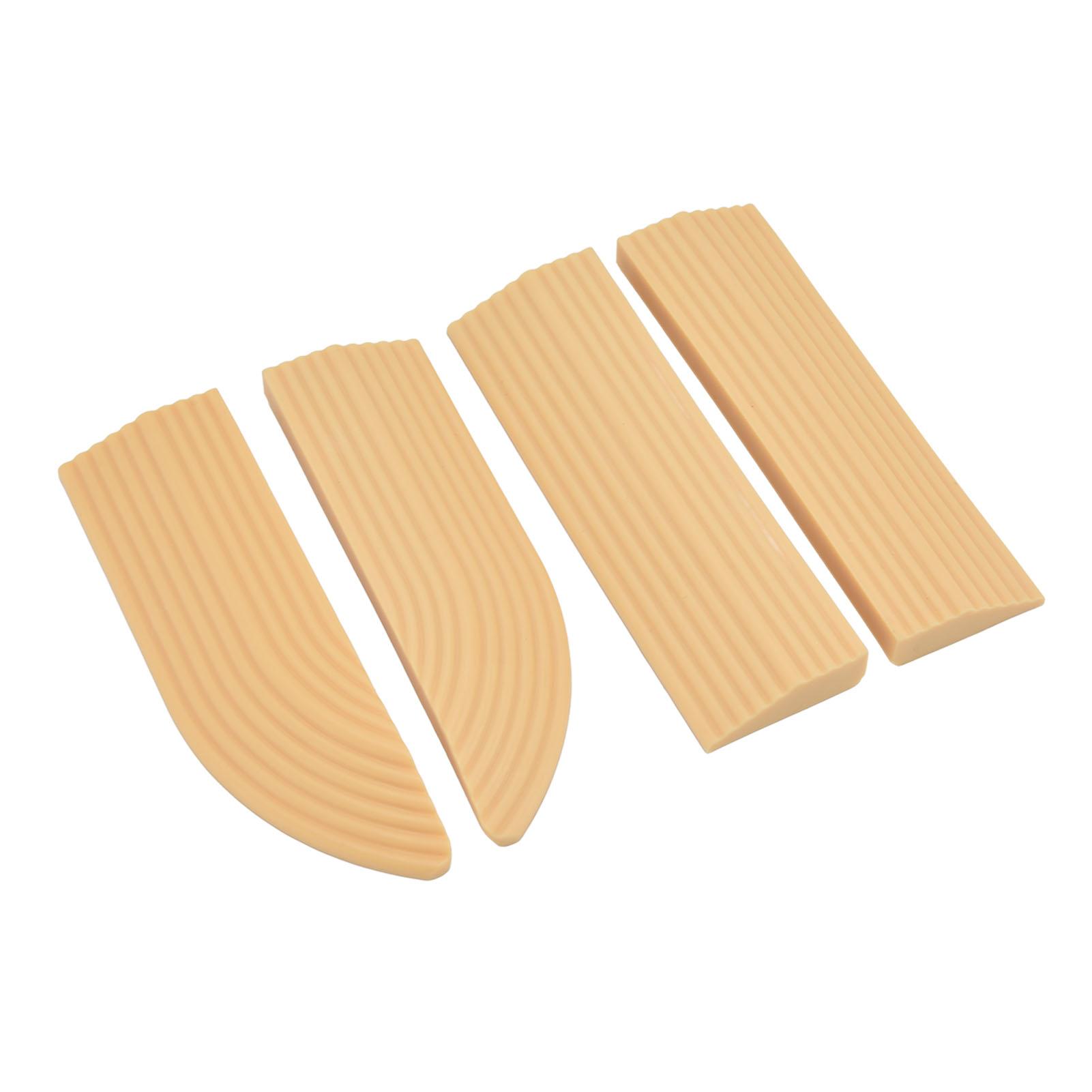 4 PCS Balayeuse Universelle Seuil de Porte Escalier Fauteuil Roulant Seuil de Porte Assemblage Libre Seuil de Porte en Caoutchouc Protection beige