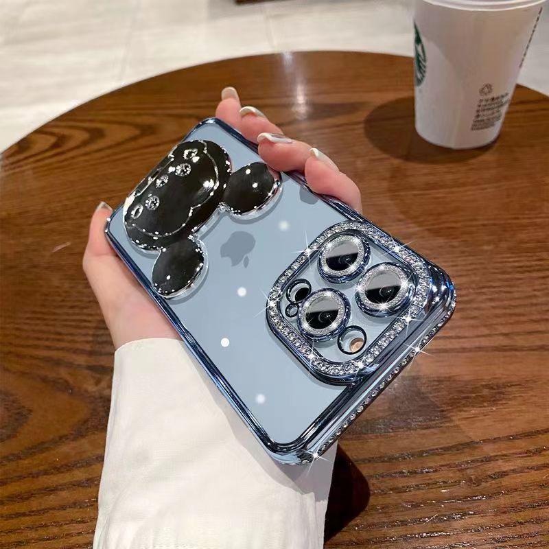 The High-end Goddess Is Suitable for The IPhone14promax Diamond-encrusted Phone Case, Apple 13 Cartoon Stand and 12 Drop Resistance