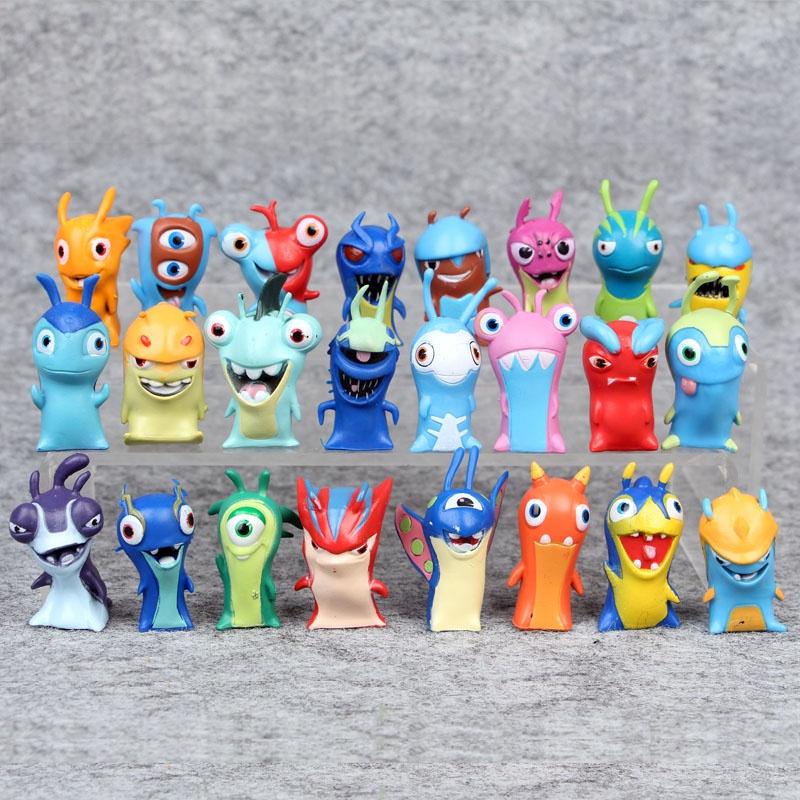 Lot Of 24 Premium Slugterra Action Figures Pvc Toys Featuring Burpy And Bludgeon Slugs Gift Set