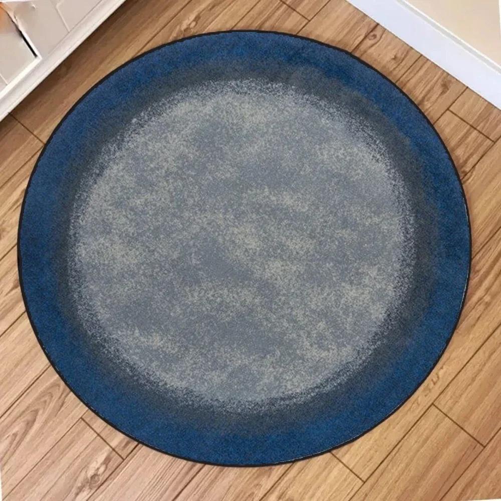 

Solid Color Simple Round Mat - Classic Retro Mind Maze Print Rug Medieval Wall Art Club Living Room Carpet Home Decoration 80cm x 80cm