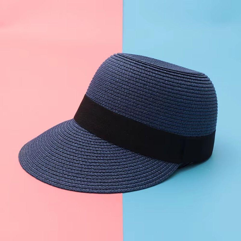 Breitkrempiger Gewebter Strohhut Sonnenschutz Baseball-Strohhüte Elegante UV-Schutzkappe Sommer