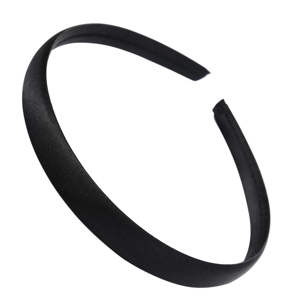 1/1.5/2cm Black Satin Headbands DIY Satin Covered Headbands White Craft Hair Headband for Girls Thin Plain Headbands