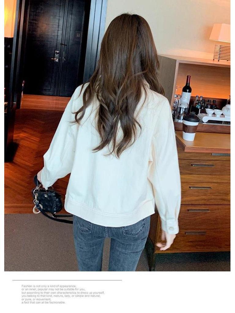 2025 Autumn Versatile French Style Embroidered Short Jacket – Casual, Loose Fit
