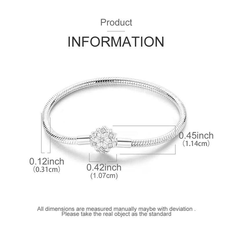 Bracelet 925 Silver Bracelet 17-20CM Love Heart Zircon Original Bracelets Fit Charms Bracelets Jewelry Gifts