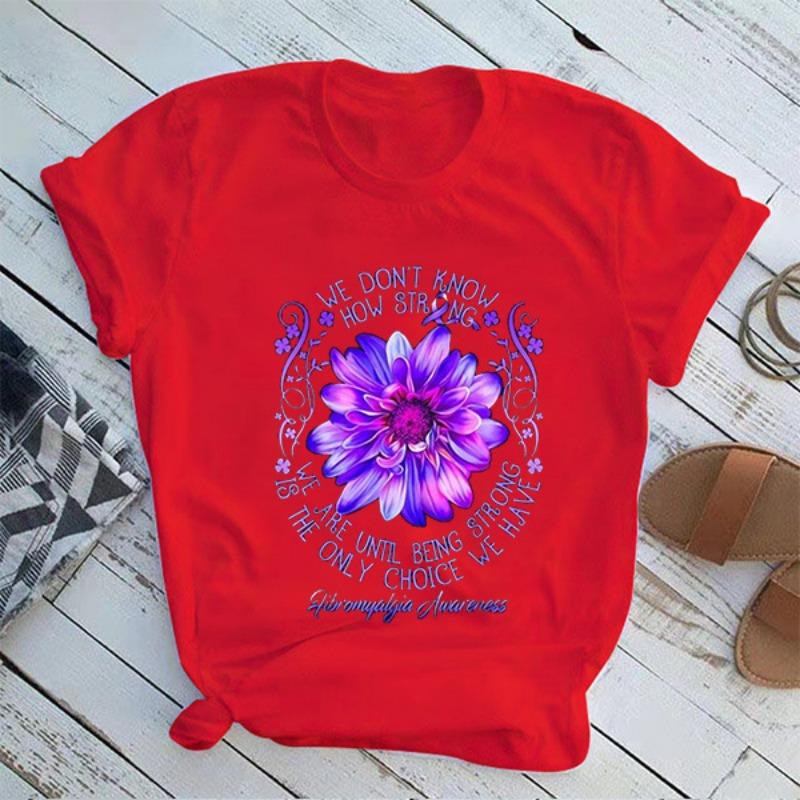 European American Purple Flower Print T-shirt Short Sleeve Harajuku Style Creative Pattern Top Casual Summer polyester fabric