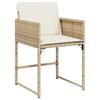 5 Piece Outdoor Dining Set with Cushions Beige Poly Rattan
