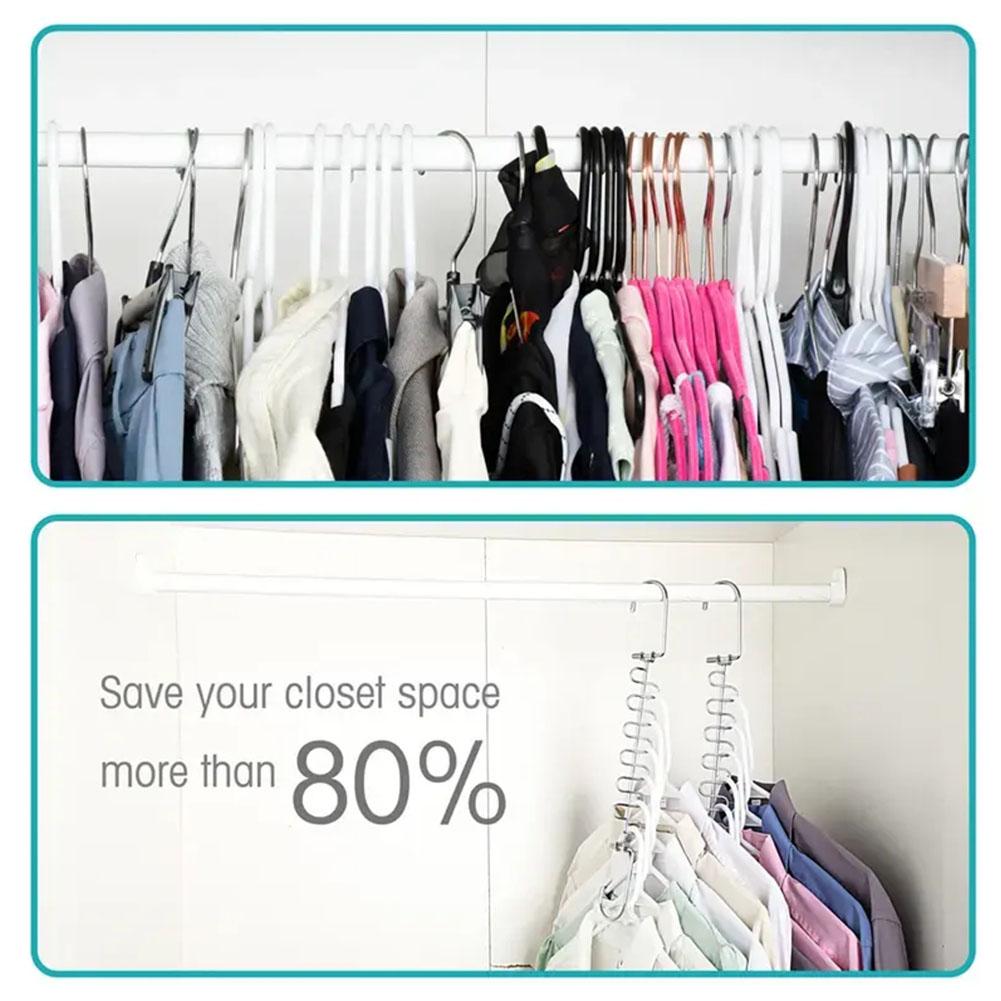 1/3pc Multi-functional Clothes Hanger 360 Degree Swivel Hook Can Accommodate 12 Clothes Hangers Pants Storage Shelf Space Saving