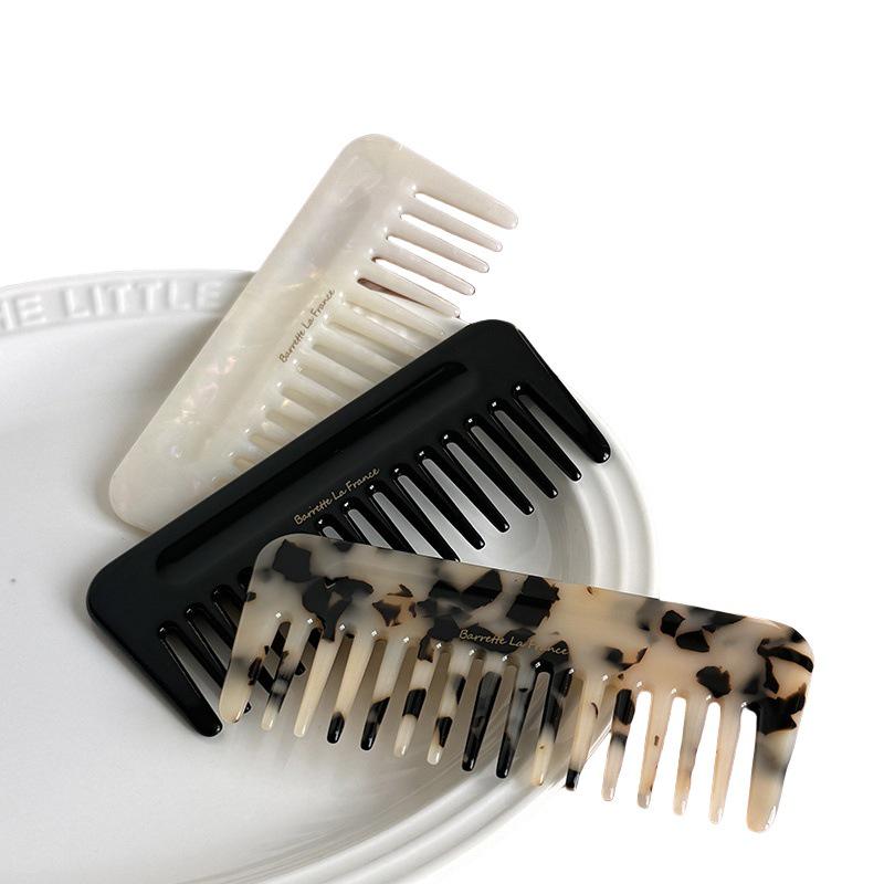 

Wen Yue Минималистичная гребень для волос из толстого ацетата черепаховой расцветки с золотой этикеткой для женщин Mermaid, 11.7cm (4mm thick)