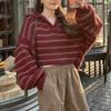 New Fall Women's Clothing Stripes Sweater Stylish Niche Style Knitwear Loose Outer Wear Small Short Tops