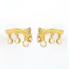White Cubic Zirconia Ear Cuff Earrings 925 Silver Yellow Gold Plated