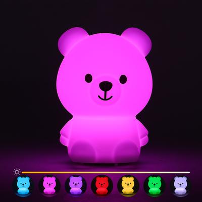 New Colorful and Cute Mini Bunny Night Light with Soft Silicone Material for Bedroom, Battery Operated Christmas Nightlight - Pe