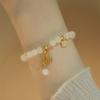 Natural Hotan Jade Bracelet for Women High-level Exquisite Cute Fu Word Tiger Pendant Bangles Party Jewelry for Girlfriend