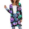 Women's Fashion Casual Comfortable Halloween Printed Mid-Length Cardigan With Pockets Jacket